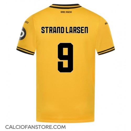 Maglia Calcio Wolves Jorgen Strand Larsen #9 Prima Divisa 2024-25 Manica Corta